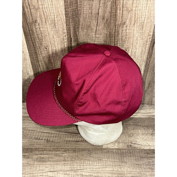 Vtg Longs Drugs Store Pharmacy Adjustable Trucker Hat Burgundy Zip Back Rope HTF - Picture 6 of 15